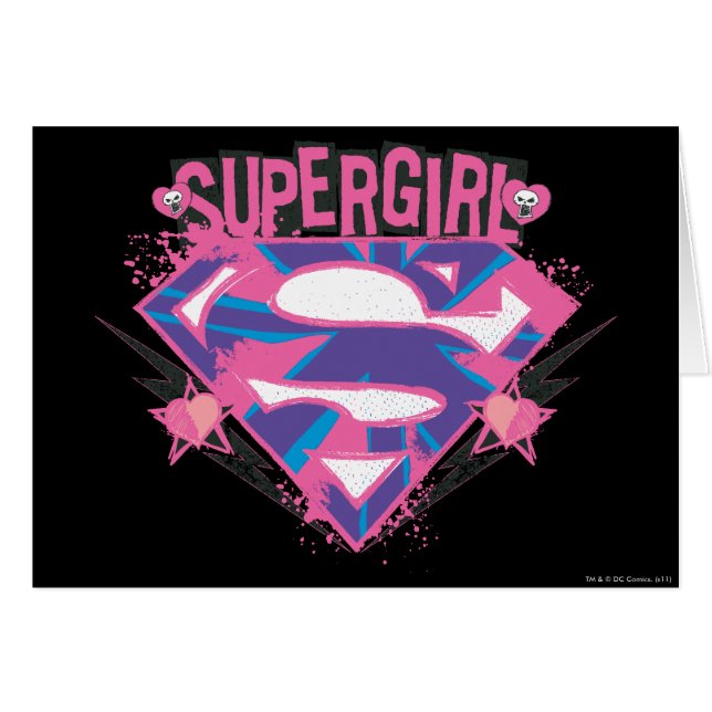 Logo de Supergirl Pink and Purple Grunge (Anverso (Horizontal))