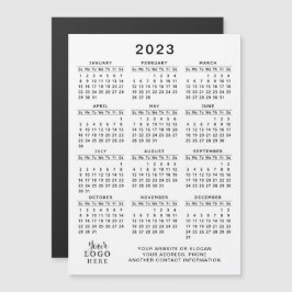 Logo del Calendario Magnético de 2023 Blanco Negro