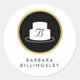 Logo del emblema de torta de época y Pegatina de p