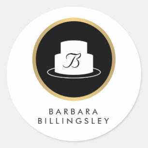 Logo del emblema de torta de época y Pegatina de p