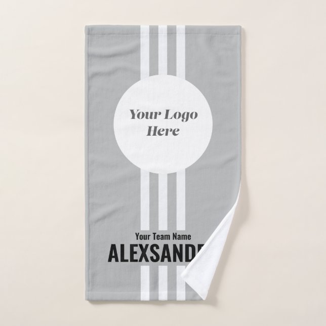 Logo del equipo deportivo de Personalizado gris, n (Toalla de mano)