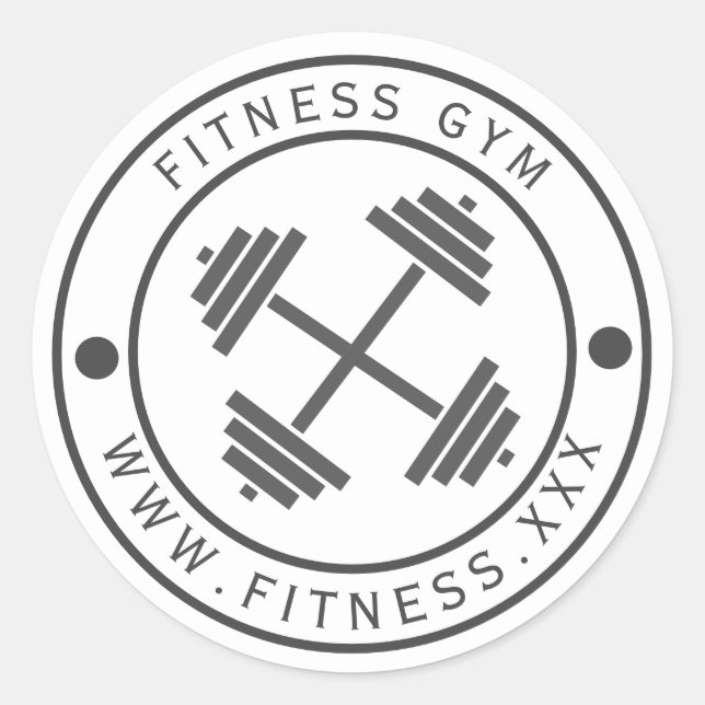 Logo del gimnasio Pegatina de tipografía (Anverso)