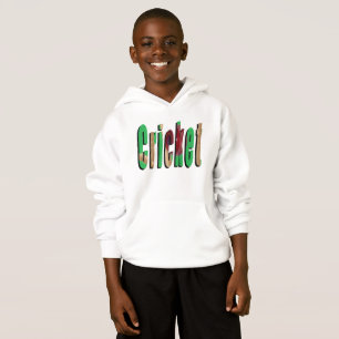 Logo del juego de cricket, Boys White Hoodie