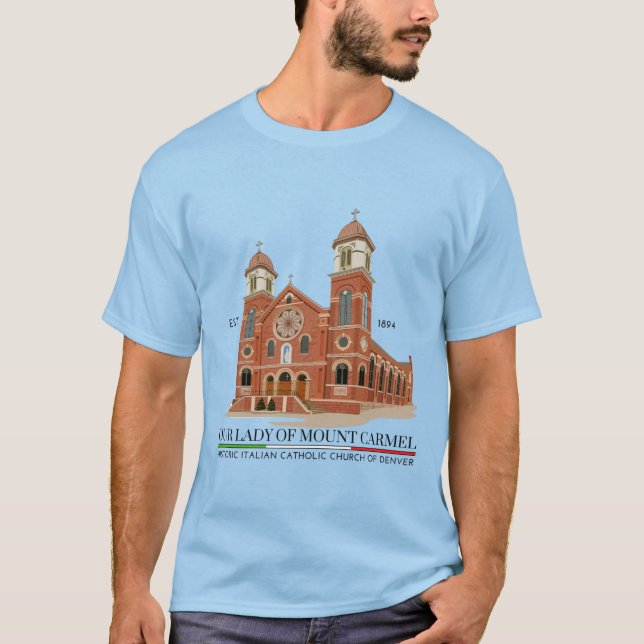 Logo del OLMC Camiseta azul claro para los hombres (Anverso)