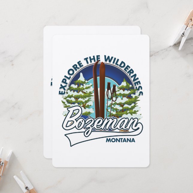 Logo del poster de esquí Bozeman Montana (Anverso/Reverso In Situ)