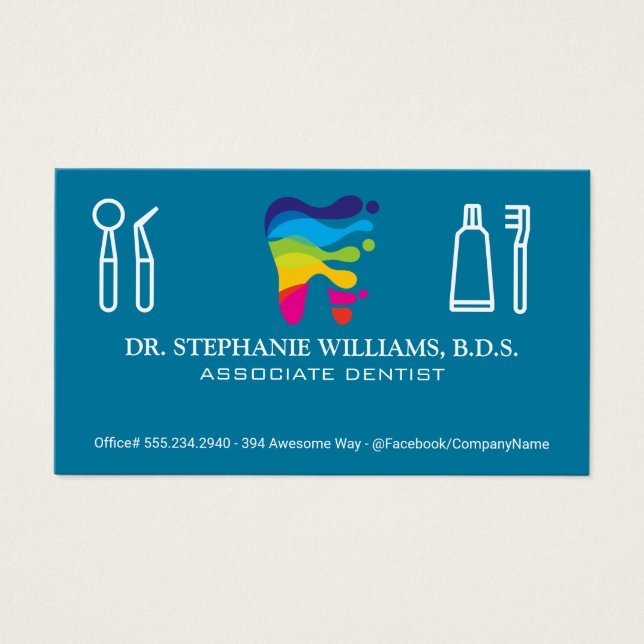 Logo dental colorido | Herramientas (Frente)