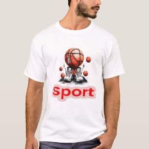 Logo en blanco y rojo de camiseta para el punto de