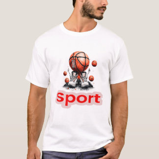 Logo en blanco y rojo de camiseta para el punto de