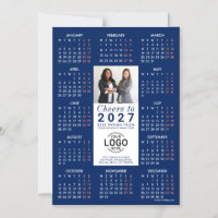 Logo Foto Info Azul Calendario 2027 Tarjeta Magnét