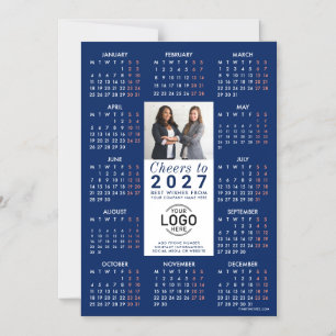Logo Foto Info Azul Calendario 2027 Tarjeta Magnét
