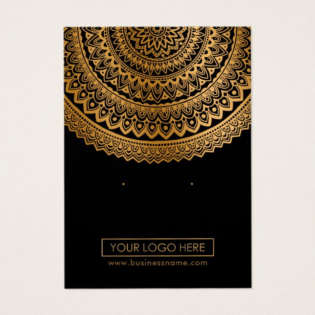 Logo Gold Mandala Tarjetas de auriculares de fondo (Frente)