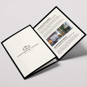 Logo Hogar Moderno Folleto inmobiliario de marfil/