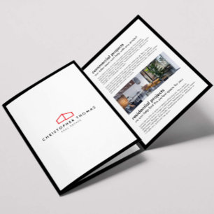 Logo Hogar Moderno Folleto Inmobiliario Rojo/Blanc