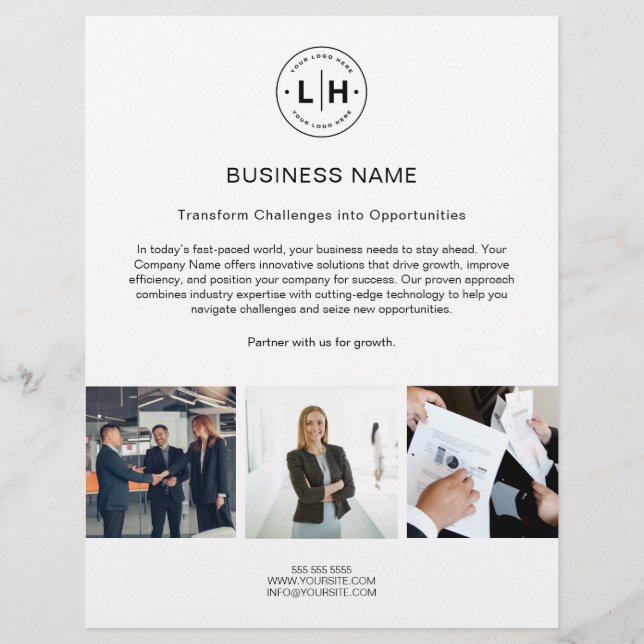 Logo moderno Photo Corporate White Business Flyer (Frente)