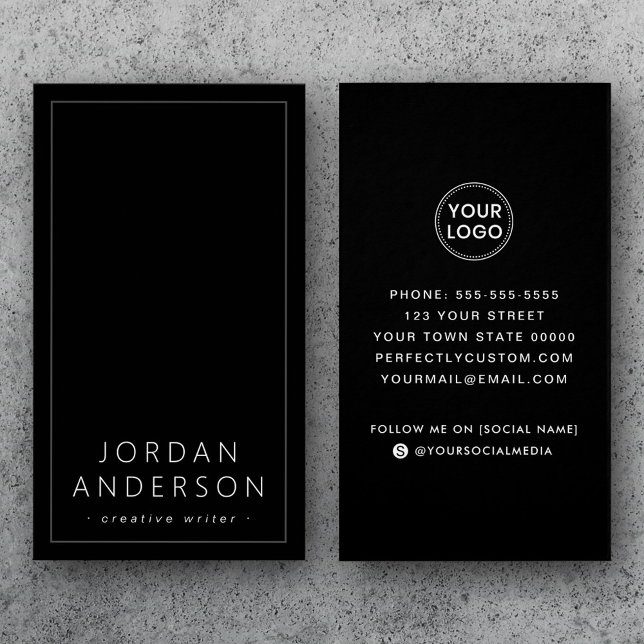 Logo moderno redes sociales tarjetas de negocios n (Modern logo social media black business cards
)