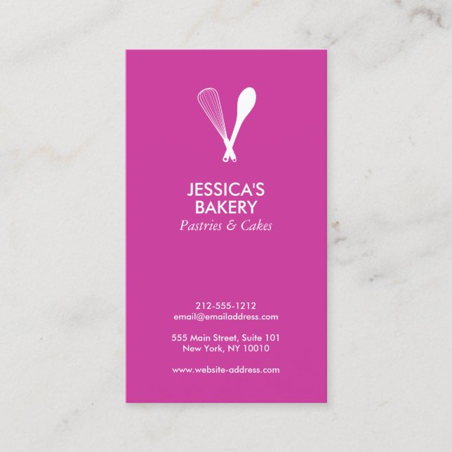LOGO MODERNO WHISK & SPOON sobre la tarjeta de vis (Anverso)