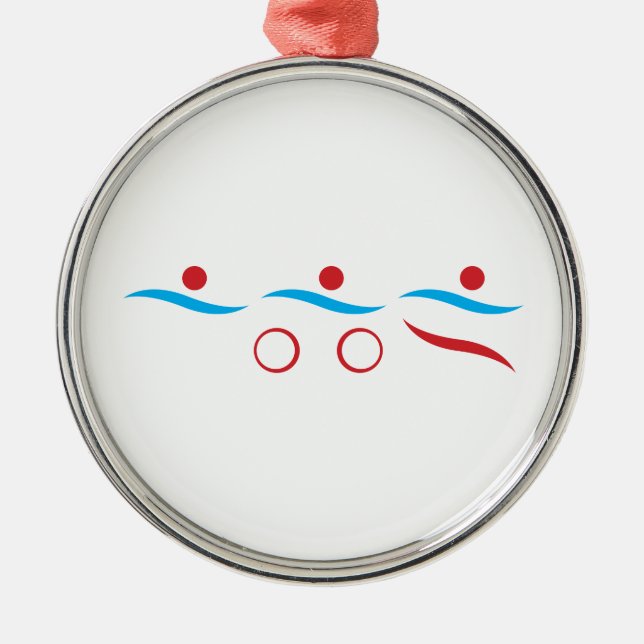 Logo moderno y moderno de Triatlón adorno metaliza (Frente)