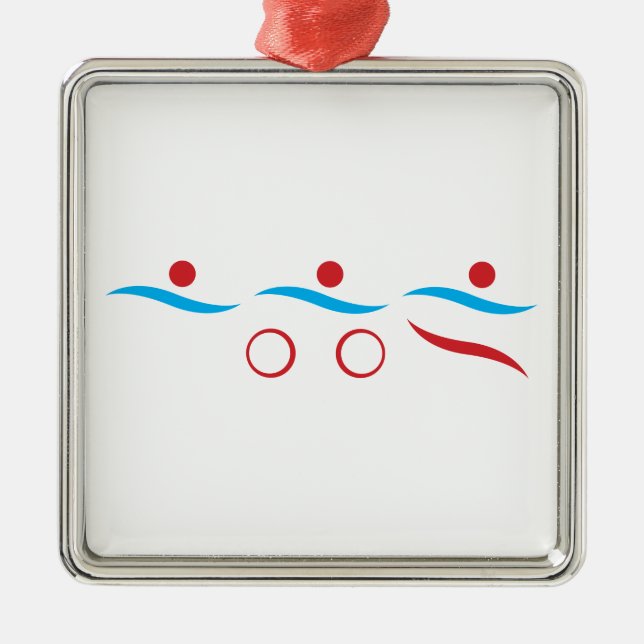 Logo moderno y moderno de Triatlón adorno metaliza (Frente)
