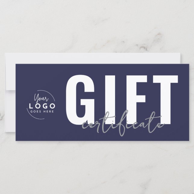 Logo Navy Blue Business Gift Certificate (Anverso)