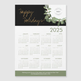 Logo negro de la corona verde moderna aquí Calenda