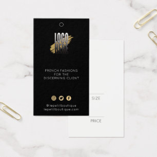 Logo negro moderno Etiqueta de ropa Precio iconos 