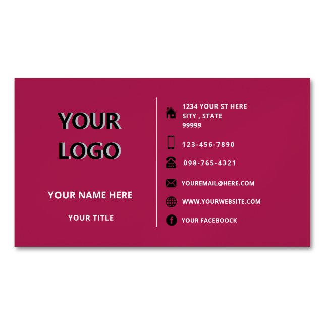 Logo Personalizado Imán de Tarjeta de Presentación (Anverso)