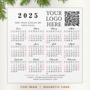Logo QR Code español 2025 Business Calendar Magnet