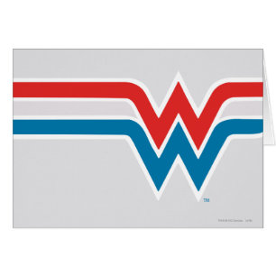 Logo rojo y azul de mujer maravilla