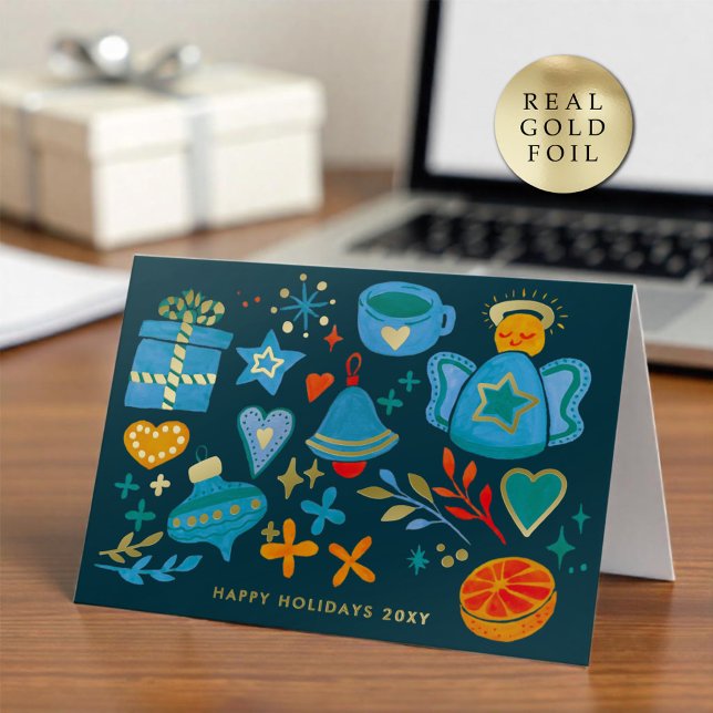 Logo Whimsical Hand Painted  Blue Orange Business (Subido por el creador)