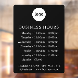 LOGO y Horarios de Atención   Señal de Calcomanía 