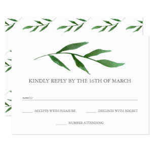 Logosas hojas elegantes de nubes acuáticas RSVP