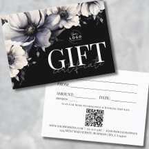 Logotipo Blanco Negro Certificado de Regalo Empres