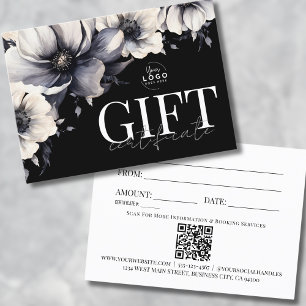 Logotipo Blanco Negro Certificado de Regalo Empres