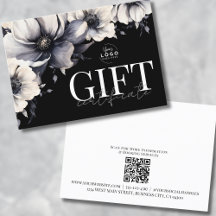 Logotipo Blanco Negro Certificado de Regalo Empres