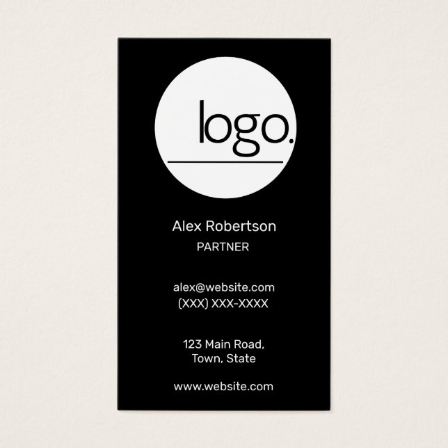 LOGOTIPO BLANCO NEGRO PROESIONAL MODERNO VERTICAL (Frente)