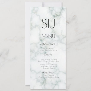 Logotipo boda Menú de cena simple en mármol