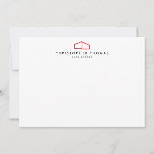 Logotipo casero moderno en tarjeta de nota plana