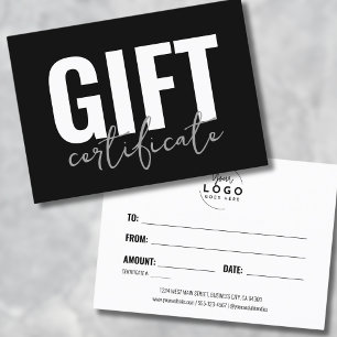 Logotipo Certificado de Regalo de Negocio Moderno