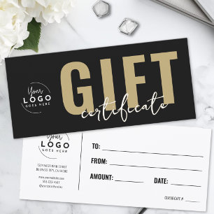 Logotipo Certificado de Regalo de Negocios Negro y