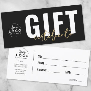 Logotipo Certificado de Regalo de Negocios Oro Neg