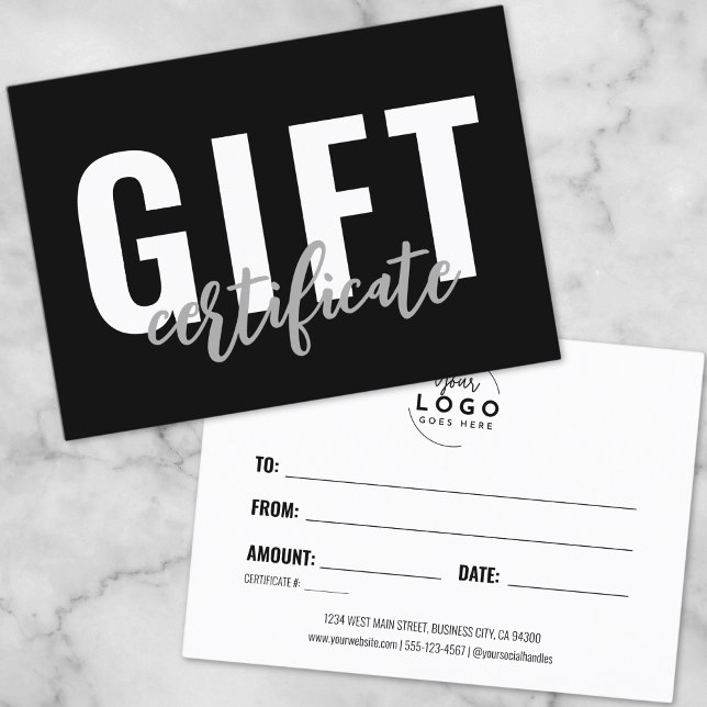 Logotipo Certificado de Regalo de Negocios Simple  (Logo Modern Simple Business Gift Certificate)