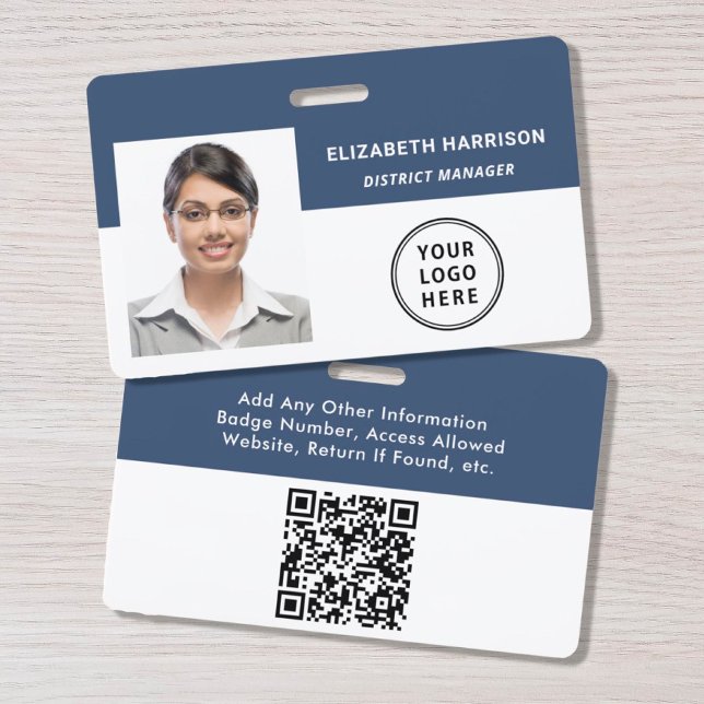 Logotipo Código QR Azul Tarjeta de Identificación  (Subido por el creador)