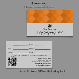 Logotipo Código QR Certificado de regalo de Naranj