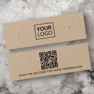 Logotipo código QR código stud pendiente tarjeta d