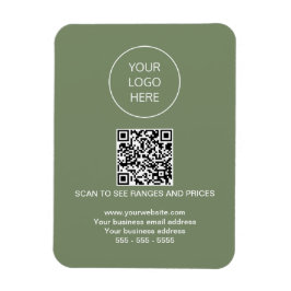 Logotipo Código QR Imán verde moderno Sage