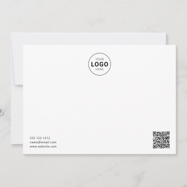 Logotipo Código QR Tarjeta de nota blanca moderna  (Anverso)