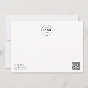 Logotipo Código QR Tarjeta de nota blanca moderna