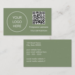 Logotipo Código QR Tarjeta de presentación verde S