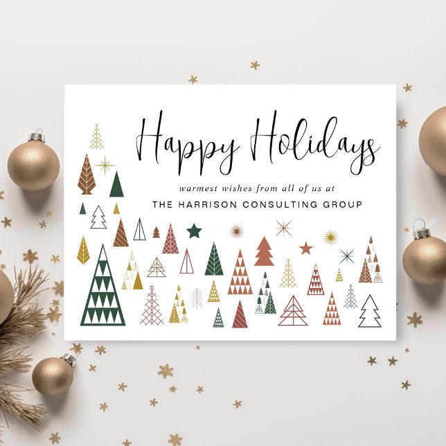 Logotipo comercial Árboles de Navidad Código QR Co (Spread the joy of the season and strengthen business relationships with our stylish holiday card)