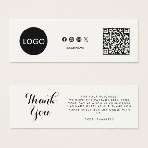 Logotipo comercial Código QR gracias insertar tarj
